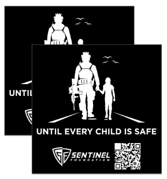 Sentinel Mission 4"x4" Decal, Black (Set of 2)
