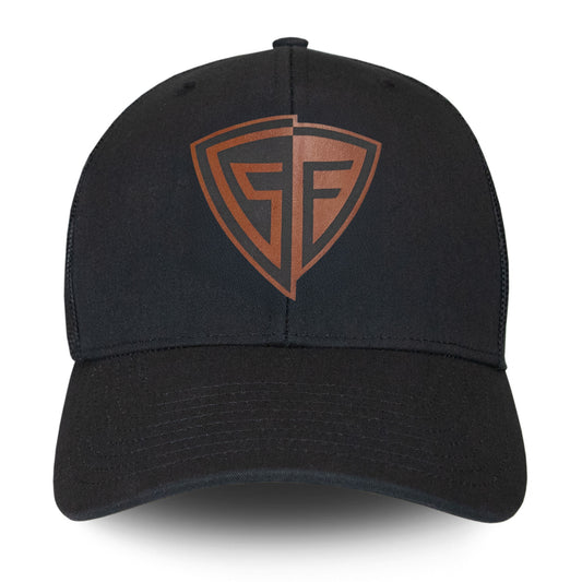 Shield Line Patch Hat, Black/Black
