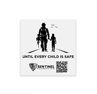 Sentinel Mission 4"x4" Decal, White (Set of 2)