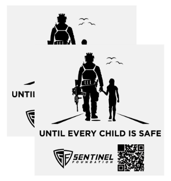 Sentinel Mission 4"x4" Decal, White (Set of 2)