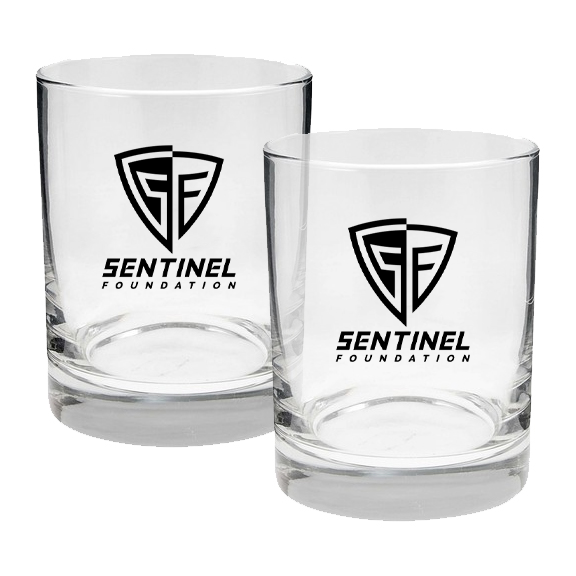 Sentinel Shield Rocks Glass Set – 14 oz
