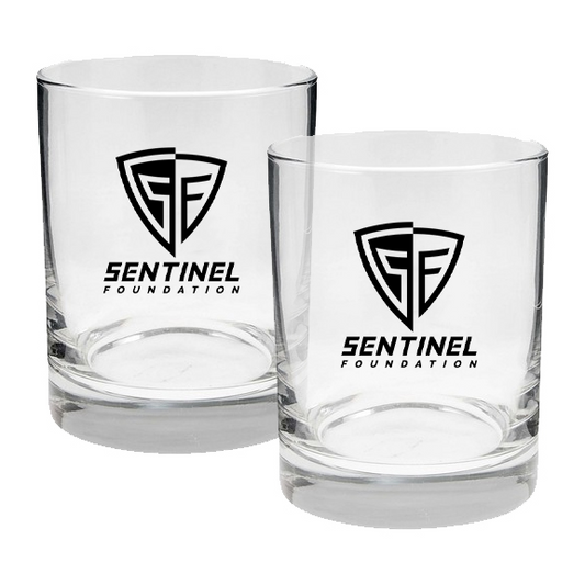Sentinel Shield Rocks Glass Set – 14 oz