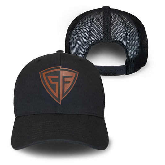Shield Line Patch Hat, Black/Black